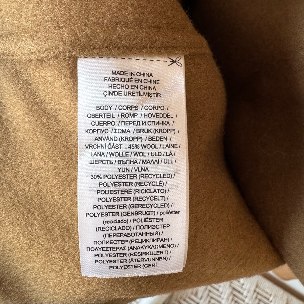 NWT Lauren Ralph Lauren Double-Faced Wool Wrap Coat Honey Tan Belted Size 16 - Picture 9 of 14
